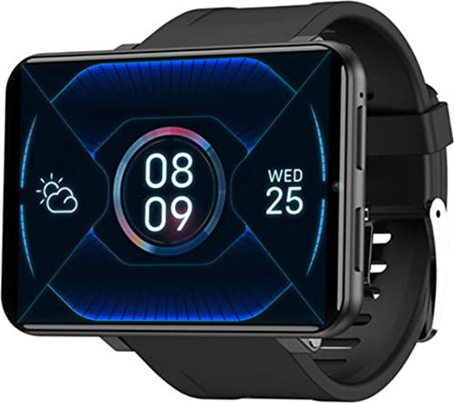 QESTO KNN DM100 4G LTE Smart Watch Android 7.1 5MP MT6739 2700Mah Bluetooth Fashion Smart Watch for Men(B)