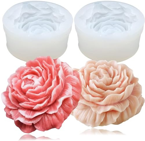 FCSNJH Set di 2 stampi in gesso per colata, stampi in silicone, stampi in silicone, colata di cera, stampi per candele per colata