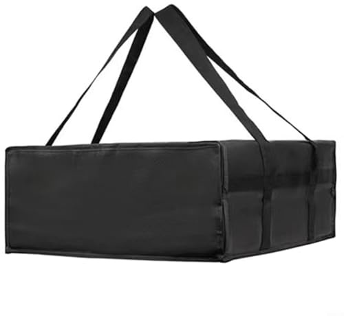 SMZhomeone isolerad pizza förvaringsväska livsmedelsväska isolerad shoppingväska svart och röd (svart 50 x 50 x 15 cm)