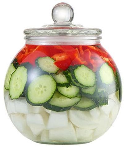 KDAMGOQE Pot fermentant bocal kimchi, 2500 ml pot de fermentation en verre transparent, pots de décapage à l'épreuve de l'humidité avec couvercle de scell