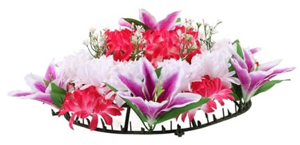 FUNOMOCYA Fiori Artificiali Per Tomba Fiori Per Funerali Commemorativa Per Cimitero Composizioni Floreali Per Sacrifici Ghirlanda Artificiale Del Lutto