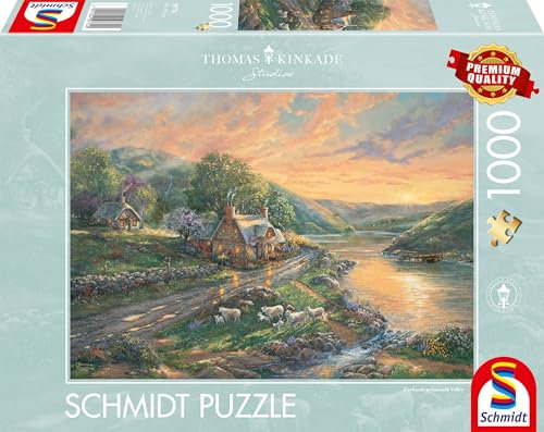 Schmidt Spiele 59774 Tagesanbruch im Emerald Valley, Thomas Kinkade, 1000 Teile Puzzle