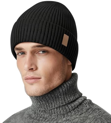 FLEERNIO Mütze Herren, Winter Warm Strickmütze Wintermützen Damen Unisex Winter Beanie Grobstrick Mütze Haube Herren für Männer Weihnachten