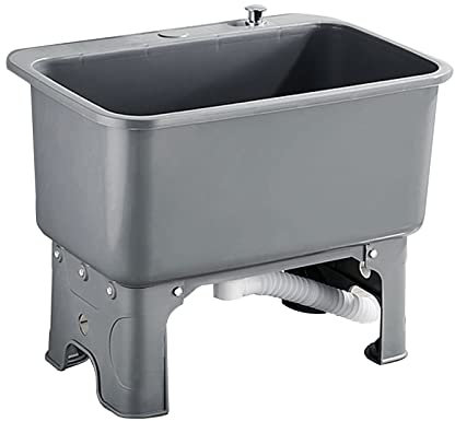 Slop Sinks,Utility Sink Floor-Mount Laundry/Utility Tub Garage Washing Station, Slop Sink Ideal for Laundry Room, Basement, or Garage Workshop(60x40cm/2 6X1 7in,Grey)