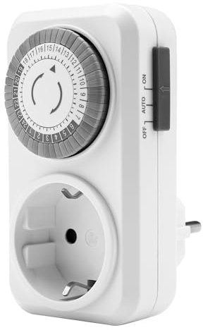 Powice Variateur de prise - Prise à intensité variable - Solution Plug & Play simple avec marche/arrêt - Variateur pour lampes LED, ampoules halogènes, ampoules - Blanc