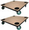 PROREGAL Profi Transportroller mit 4 Rollen | HxBxT 11,5x50x50 cm | Traglast 150kg | Sperrholzplatte | Braun | 2 Stück | Möbelroller Rollbrett Transporthilfe Rollwagen Roller