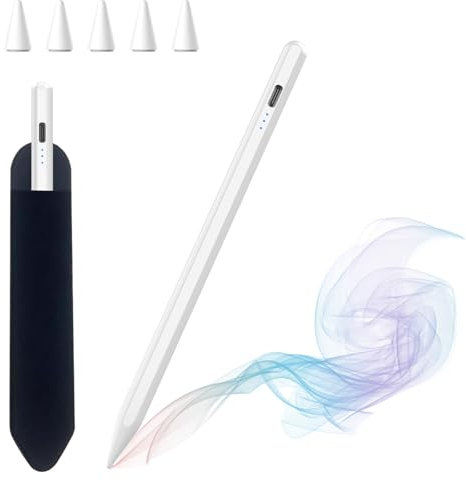 Lápiz para iPad 2018-2025, Stylus Pen iPad 11&10th Generation, Carga Rápida, Rechazo de Palma, Pencil para Apple iPad 11/10/9/8/7/6, Pro M4/11/12.9/13, Air 3/4/5/M2/M3, Mini 5/6/7
