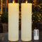 Kimjo 10CM x 35CM Sin llama Grandes Velas LED al Aire Libre Resistente al Agua 2 Piezas - Blanco Marfil Velas LED con Función de Temporizador Mando a Distancia - 500+ Horas de la Batería