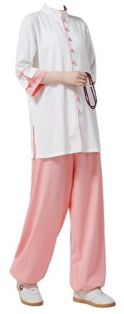 Enigmaire Tai Chi Anzug Damen,Kampfkunst Tai Chi AnzüGe,Wushu Lange äRmel Training Freizeit Kleidung,Locker Und Bequem,Geeignet FüR TäGliches Training,Wettkampf Usw