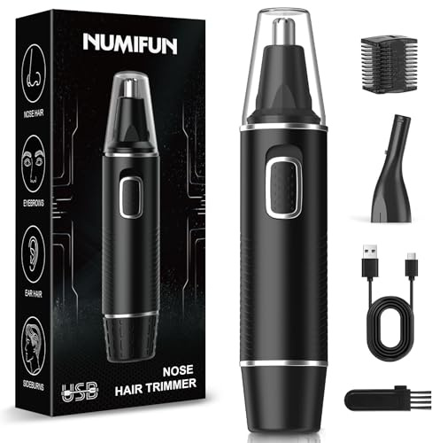 Cortapelos Nariz y Oreja, 2 en 1 Profesional - Recortador Pelos Nariz, Orejas, Cejas y Facial, Quita Pelos Indoloro, Resistente al Agua, USB Recargable, Para Hombre y Mujer