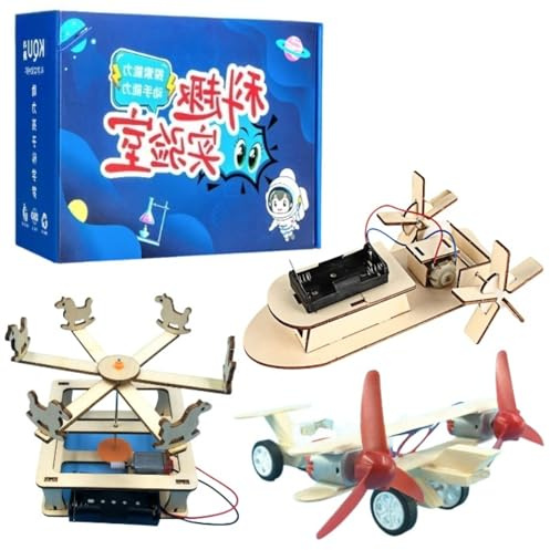 3 pezzi di esperimenti scientifici puzzle in legno 3D set scientifico STEM gioco di esperimenti di fisica in legno educativo fai da te