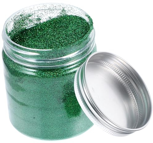 OKUMEYR Feiner Grüner Glitzerpuder 1 Flasche aus Pet für Nagelkunst und Bastelarbeiten zum Mischen mit Farbe und Dekorieren von Ohrringen bei Kunstprojekten