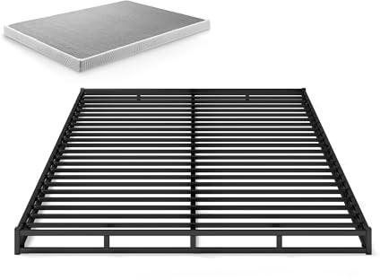 Zinus Victor 4 Inch Quick Lock Box Spring / Mattress Foundation / Built-to-Last Metal Structure / Low Profile / Easy Assembly, King, White