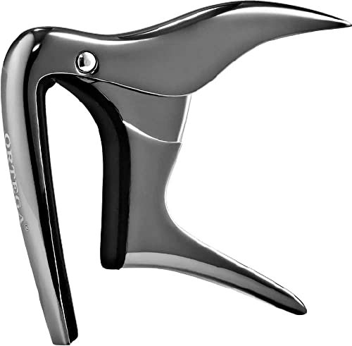 Ortega Guitars Kapodaster Musikinstrument Zubehör - Flach - Für Ukulele, Banjo - Aluminium-Legeriung, Schwarz, Verchromt (OCAPOUKE-BCR)