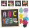 Coogam Holz Mosaik Puzzle, 370PCS Form Musterblöcke mit 8 Farben, Pixel Brettspiel STEM Montessori Spielzeug Geschenk für Kleinkinder Kinder Jungen Mädchen Alter 4 5 6 7 Jahre alt