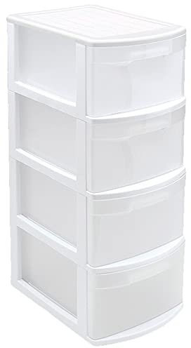 Acan Cajonera támesis 4 cajones de plástico Blanco 78 x 39 x 28.5 cm