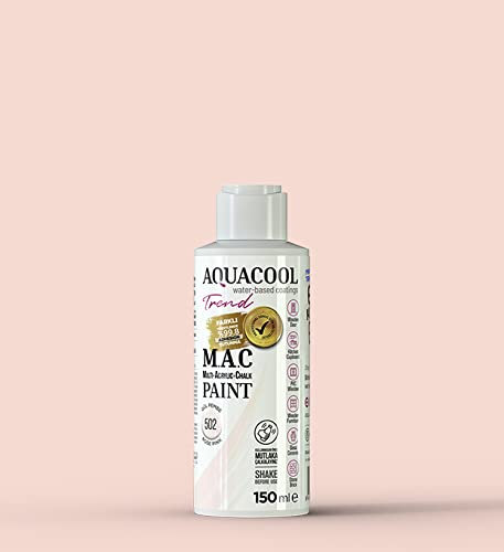Happy Woody AquaCool Peinture acrylique mat à séchage rapide pour une utilisation intérieure et extérieure sur meubles, bois, plastique, verre, céramique, pierre (150 ml, rose 502)