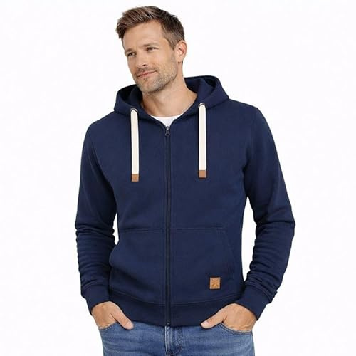 Blu Apparel Men's Full Zip Hoodie Fleece Hoodys for Men Premium Branded Hoodies