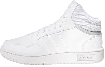 adidas Unisex - Bambini Hoops Mid Shoes, Cloud White / Cloud White / Grey Two, 33 1/2 EU