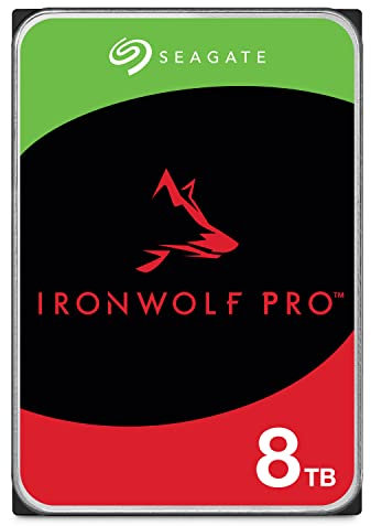 Seagate IronWolf Pro 8 TB, NAS interne Festplatte, 3.5 Zoll, 7200 U/Min, CMR, 256 MB Cache, SATA 6 GB/S, inkl. 3 Jahre Rescue Service, Modellnr.: ST8000NT001