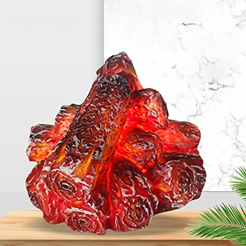 CZSMART Lámparas de llama de carbón de leña luces de chimenea simulación funciona con pilas lámpara de carbón de leña lámpara de decoración de mesa sin llama luz de chimenea para decoración de Navidad