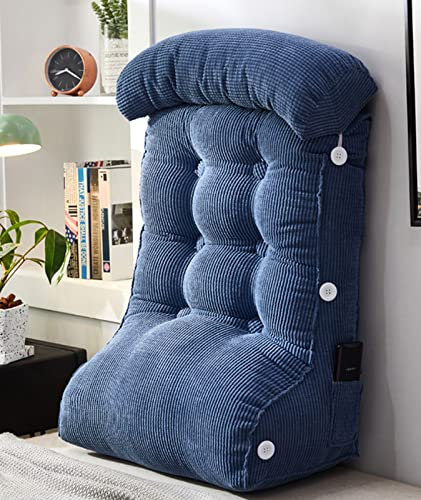 LICOIL Rückenkissen,Rückenkissen mit Armlehnen,Lesekissen/Stützkissen mit Füllung aus Zerkleinertem Memory Foam,Bequemes Kissen,Rückenkissen Bücherkissen