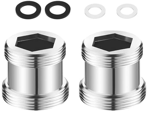 Paquet de 2 Adaptateur de Robinet Mâle-Mâle 20/22 mm en Laiton pour Cuisine et Salle de Bain - Connecteur d’Aérateur et Adaptateur pour Robinet M20/M22 !