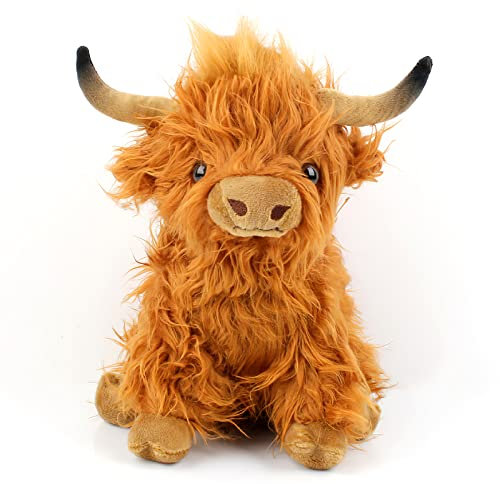 Highland Cow Soft Toy Plush Toy, Hochlandkuh Plüsch Highland Cow Plushie Hochlandkuh Kuscheltiere Realistic Soft Cuddly Farm Toy hochlandrind Kuscheltier Realistische Schottische Hochlandrinder