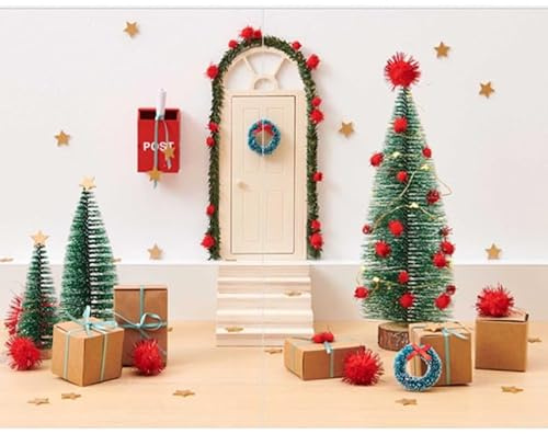 27 st tomte dörr julset, jul älva prydnadssats, tomte tillbehör nyhet hemlig jultomte dörr för barn gåvor