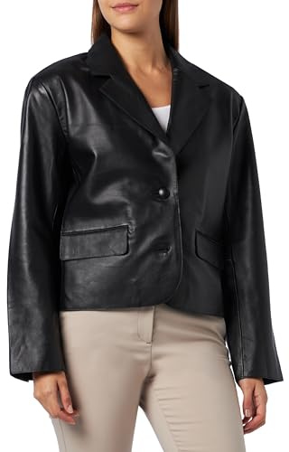 NAEMI läderblazer för kvinnor 29027088-NA01, svart, M, svart, M