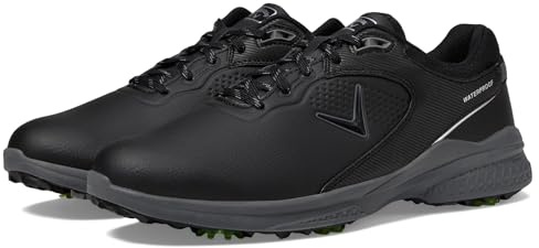 Callaway Solana TRX V3 Zapatos de golfHombre | Parte superior de cuero de microfibra impermeable Opti-Dri, tacos Pulsar extraíbles, plantilla de espuma de felpa