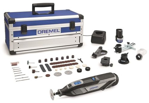 Dremel 8240 Cordless Rotary Tool 12V 2Ah Lithium-ion Battery, Multitool Kit with 5 Attachments, 65 Accessories, Variable Speed 5.000-35.000 RPM and Quick Charge Time