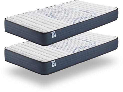 Naturalex - Pack x2 Colchón Viscoelástico Perfectsleep 70x190 cm - Espuma HR + Blue Látex - Transpirable - Confortable - Ergonómico - Hipoalergénico - Reversible Verano/Invierno