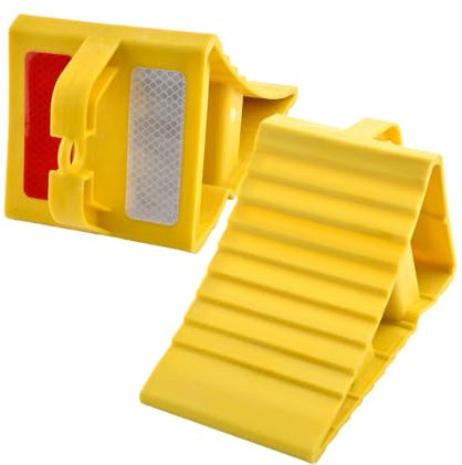 Ruayia Unterlegkeile Wohnmobil, Unterlegkeile Anhänger mit 1*Reinigungsgel, mit Griff &Reflektierende Aufkleber, rutschfeste Unterseite (2 Stück)