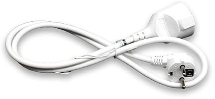 Cable alargador 3G 1,0 ㎟ 2 m Blanco, Ideal para Extender Conexiones eléctricas en Interiores y Exteriores.