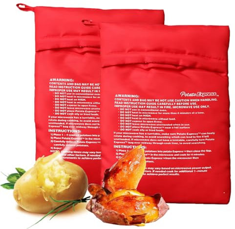 RDNKVB 2 pièces Sac de Cuisson de Pommes de Terre au Micro-Ondes réutilisable idéal pour Le régime Sac de Cuisine