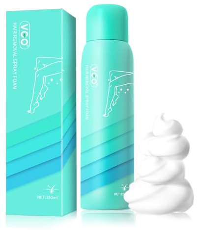 VGO Hair Removal Spray Foam, Contains Aloe Vera Extract, Natural Ingredients, Painless Bikini Hair Removal for Women & Men, Depilatory Cream, 5.07FL OZ