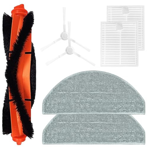 Ersatzteile kompatibel mit Xiaomi E10 E10C E12 B112/Mijia 3C Plus C103 Staubsauger Roboter Hauptbürste, Seitenbürste, Wischtuch, HEPA-Filter 7 Kit Zubehör