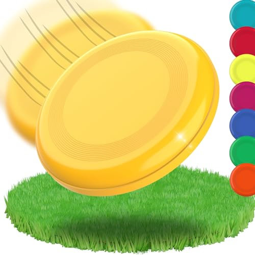 Frisbee Scheibe 'Space Flyer' Ø 22 cm - Wurfscheibe perfekt für Kinder, Erwachsene oder als Hundefrisbee - Vielseitiges Outdoor Spielzeug für Garten, Strand & Wasser, Farbe:standard-gelb