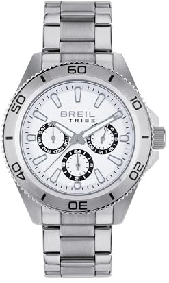 Breil, Collezione Challenge 3.0, Cronografo Uomo, Orologio Uomo con Bracciale in Acciaio, Resistente All'Acqua, Movimento al Quarzo, Cassa 42 mm, Chiusura con Pulsanti e Fermaglio di Sicurezza