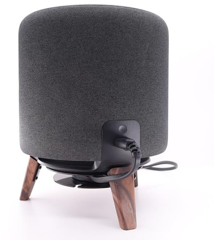 Supporto per altoparlante per Echo Sub e Homepod, supporto da tavolo in legno (gambe in noce nero)