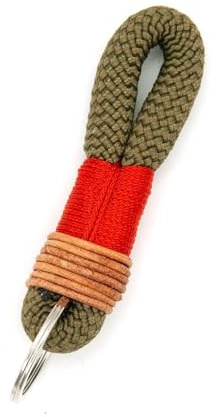 KENSONS for dogs Schlüsselanhänger Little aus Tau in Grün-Orange | Spiced Olive | Schlüsselband | Lanyard für Männer und Frauen - mit Liebe HANDGEMACHT | Geschenk | Valentinstag | Geburtstag