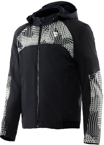 DAINESE - Ignite 2 Tex Jacket, Veste de Motard à Capuche en Tissu, Homme, Noir/Gris, 48