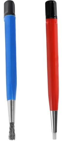 Ciieeo Brosse à Gratter pour Montre et Circuits Imprimés, Lot de 2 Pièces Bleu et Rouge, Poignée Plastique Ergonomique, Kit de Nettoyage Précis pour Bijoux, Pièces Électroniques