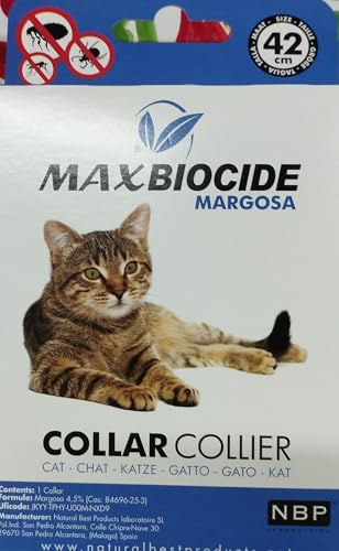 MAXBIOCIDE Margosa Collare Antipulci per Gatti, Protezione 4 Mesi, Gatti Adulti