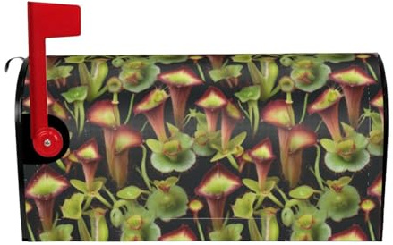 Couverture de boîte aux lettres magnétique avec imprimé de plantes carnivores - Décoration d'intérieur festive