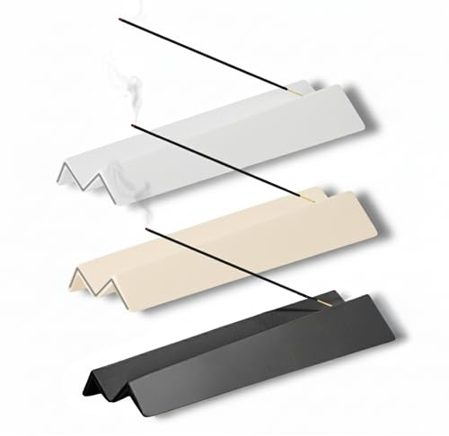 Porte-Encens Design Origami en Aluminium Composite, Support pour Bâtonnets d'Encens, Déco Style Minimaliste, Méditation et Yoga, Récupérateur de Cendres, Fabriqué en France (Anthracite-Ivoire-Blanc)
