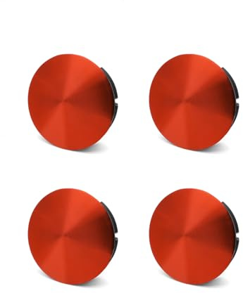 Ysbxitu 4 x 50 mm hjulnavkapslar för fälgkåpor kompatibla med FIAT-hjulnavskydd bilnavhjul mittkåpa ersätter perfekt passform och hårt omslag – röd för biltillbehör