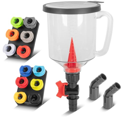 STAHLWERK Universelles Motoröl-Einfülltrichter-Set – 18-teiliges Kfz-Öltrichter-Set mit 12 Kfz-Adaptern, Trichtervolumen 1500 ml, auslaufsicher und praktisch für Ölwechsel in der Werkstatt