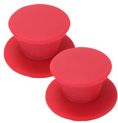 Mikikit Silicone Pot Lid Handle Covers Red 2pcs Heat Resistant Pot Lid Knobs Reusable Handle Protector for Kitchen Cookware Accessories